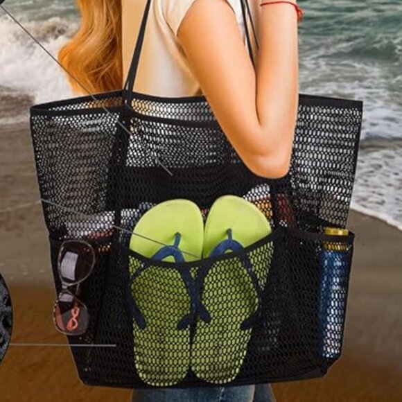 SUMMER Mesh Beach Tote Bag Waterproof for Beach and Pool - Picture 11 of 11